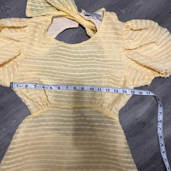 Sister Jane Yellow Puff Sleeve Mini Dress Size Small - Picture 9 of 12